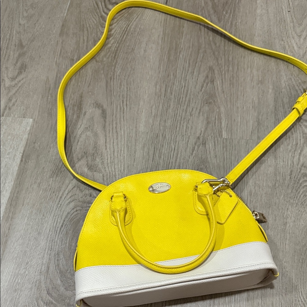 Coach Yellow and White Crossbody Bag